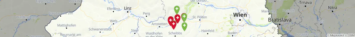 Map view for Pharmacies emergency services nearby Münichreith-Laimbach (Melk, Niederösterreich)